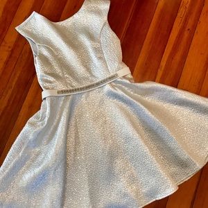 Silver Girls Dress Size 14 (runs small)